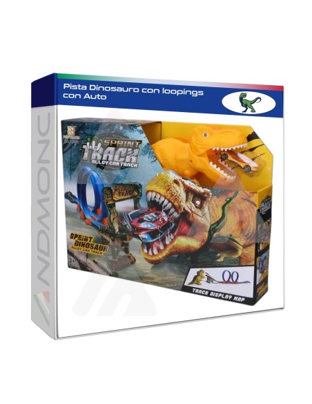 Dinosauro Pista con loopings e Auto inclusa bambini