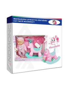 Bambolotto Unicorno Dondolo con tanti accessori giocattolo