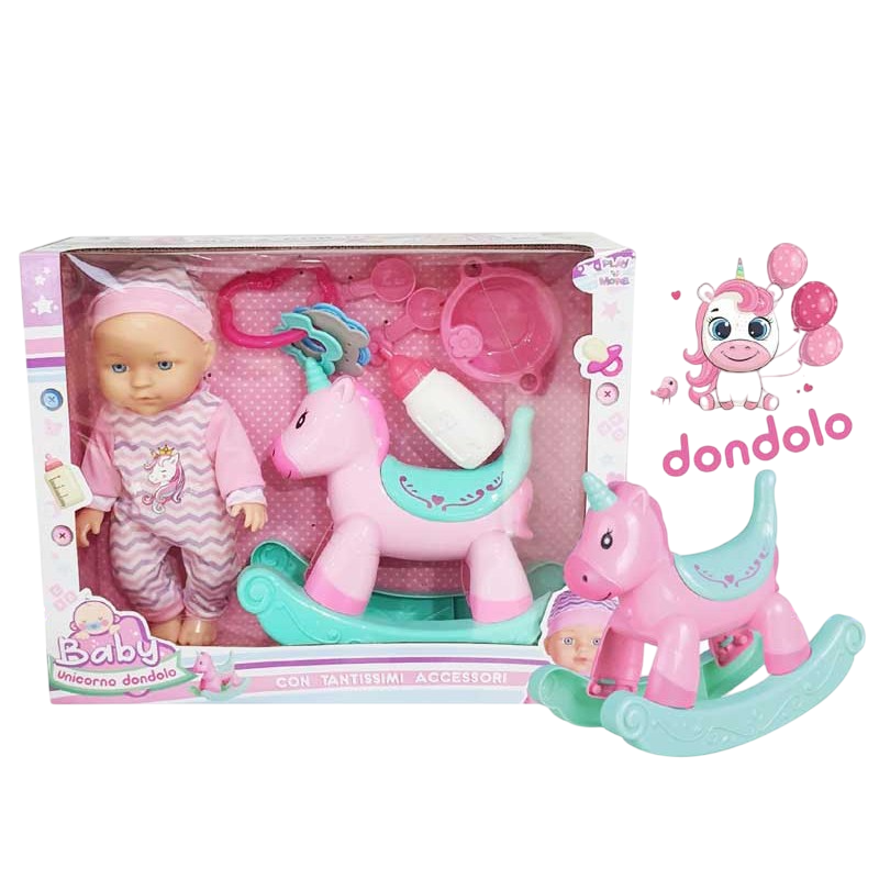 Bambolotto Unicorno Dondolo con tanti accessori...