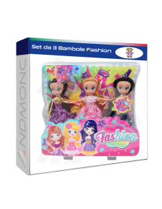 Set da 3 Bambole Fashion giocattolo