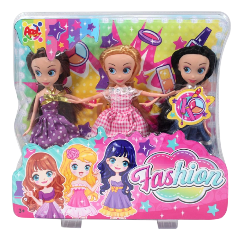 Set da 3 Bambole Fashion giocattolo