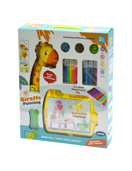 Dispositivo di disegno e colorazione per bambini a forma di giraffa