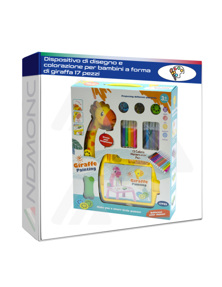 Dispositivo di disegno e colorazione per bambini a forma di giraffa