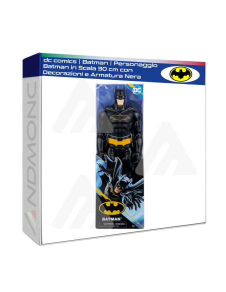 dc comics Batman Personaggio Batman in Scala 30 cm con Decorazioni e Armatura Nera