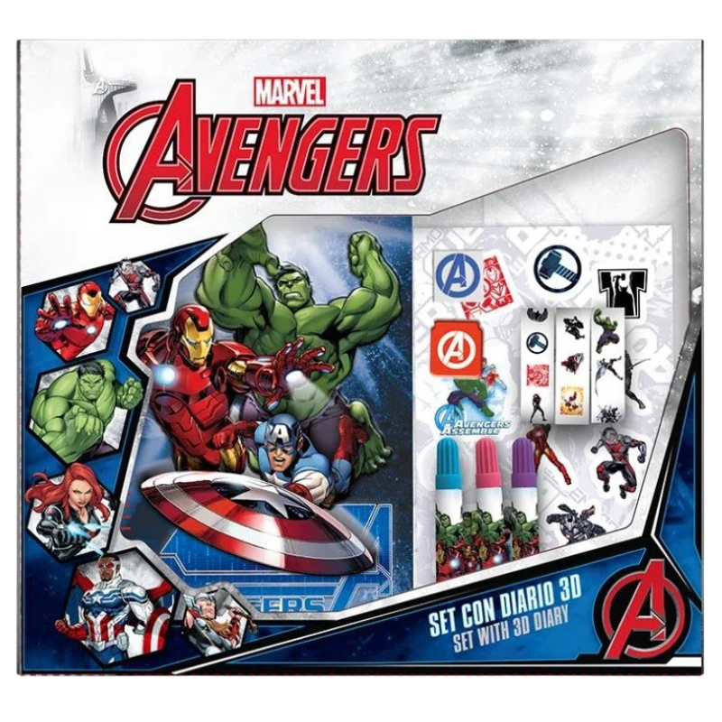 Set Regalo Avengers con Agenda Spiralata e...