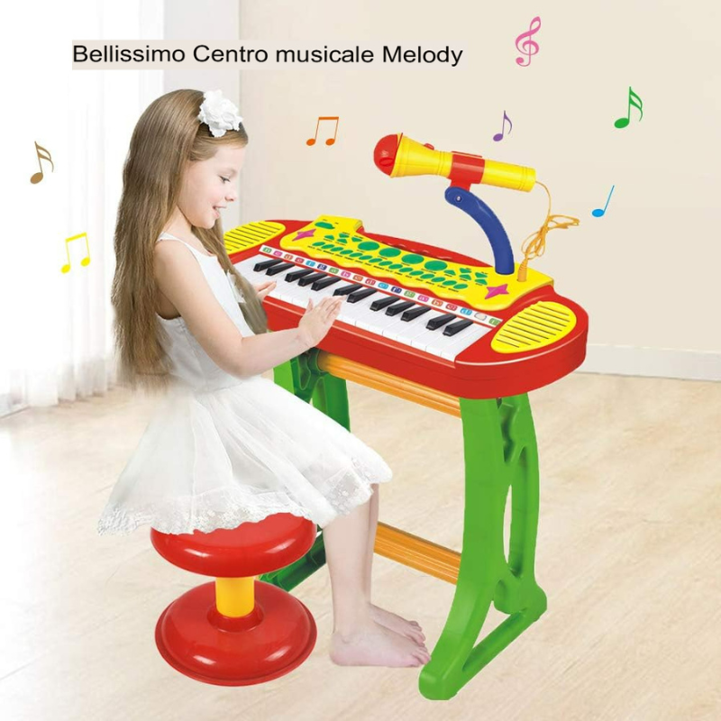 Pianola Musica con Microfono bambini giocattolo