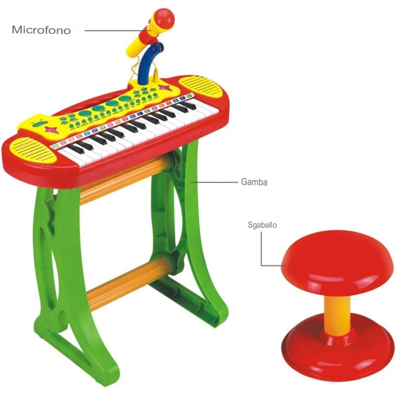 Pianola Musica con Microfono bambini giocattolo
