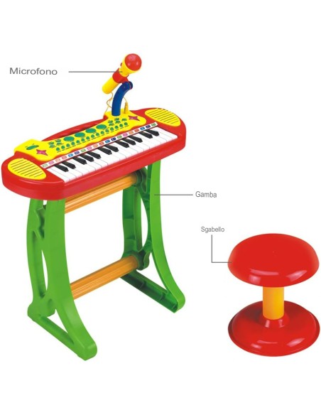 Pianola Musica con Microfono bambini giocattolo
