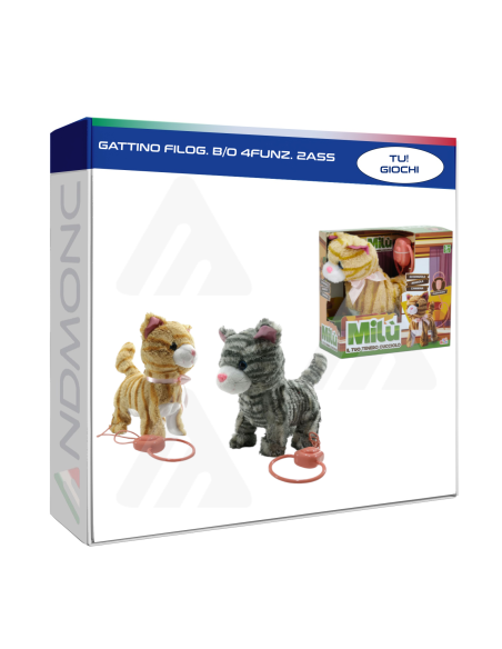 Peluche Gattino Milù, billy, laika 4FUNZ. 2ASS giocattolo bambini