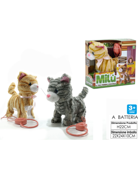 Peluche Gattino Milù, billy, laika 4FUNZ. 2ASS giocattolo bambini