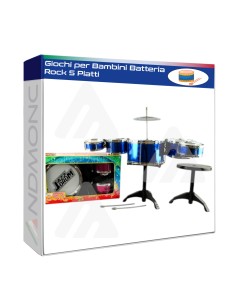Giochi per Bambini Batteria Rock 5 Piatti gioco musicale