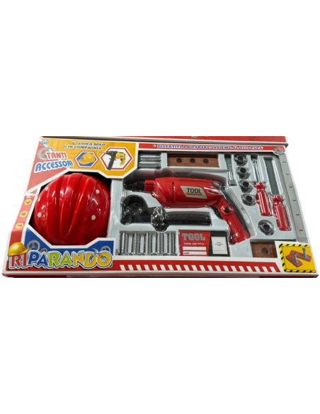 Giocattolo - Set di attrezzi per riparare con tanti accessori