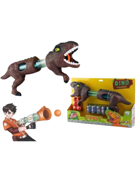 Fast lanciapalline gr. dino. – lanciapalline dinosauro con proiettili morbidi