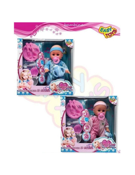 Bambolotto Bebè cuoricino Piange senza il Ciuccio con accessori giocattolo