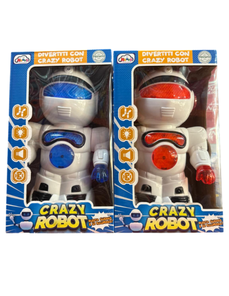 Robot - giocattolo Crazy Robot ruota, suona e si Illumina