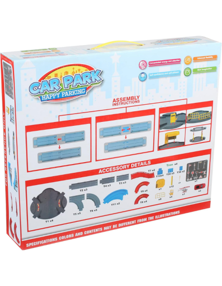 Happy Parking Car Garage Giocattolo per Bambini - Multicolore