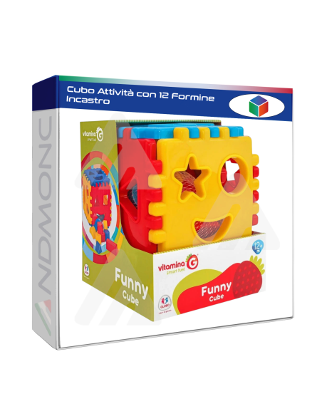 Cubo Attività con 12 Formine Incastro - giocattolo