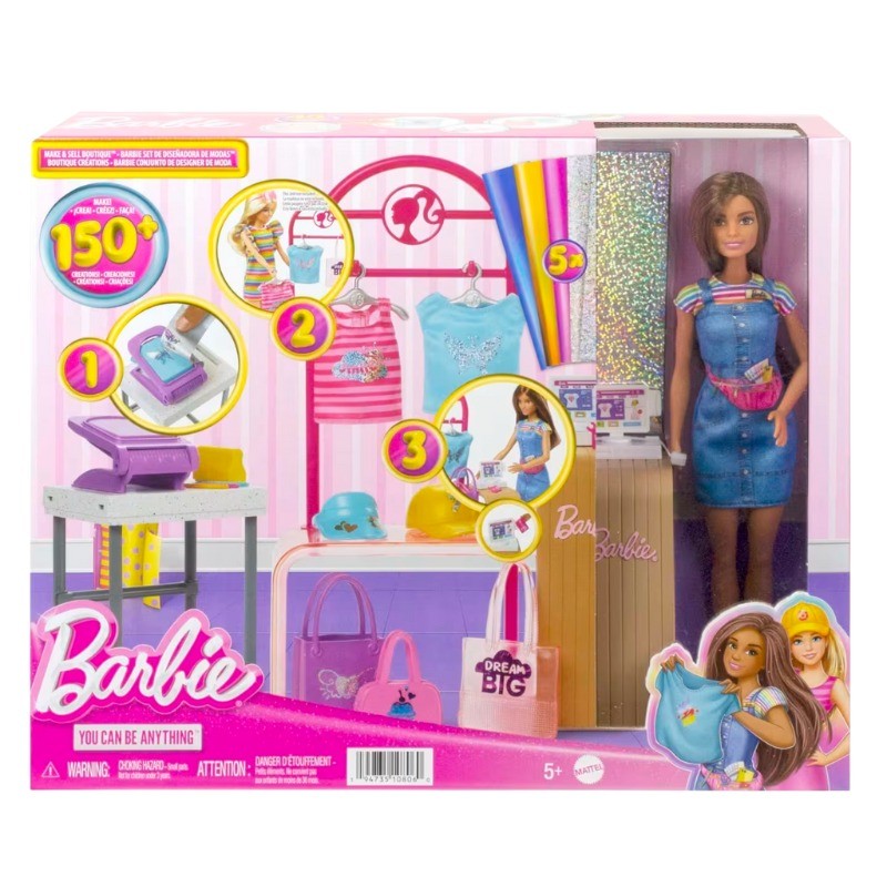 Barbie - Playset Boutique Moda, Con Bambola E...