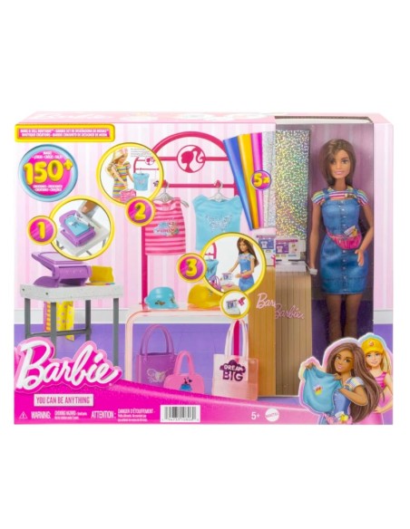 Barbie - Playset Boutique Moda, Con Bambola E Accessori Alla Moda Inclusi