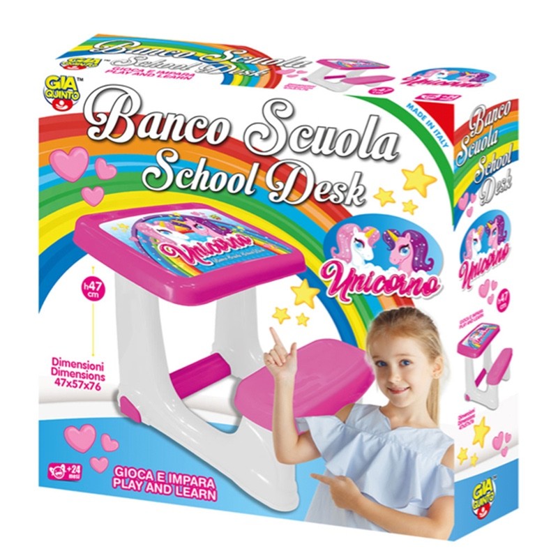 Banco da scuola bambina - giocattolo Unicorno