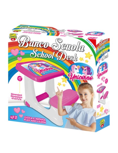 Banco da scuola bambina - giocattolo Unicorno