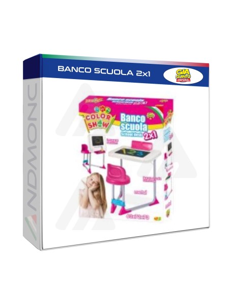 Banco da Scuola 2x1 Rosa e bianco