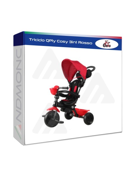 Triciclo QPly Cosy 3in1 Rosso bambini