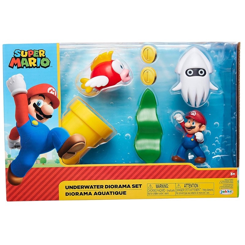 Diorama Super Mario Underwater personaggi