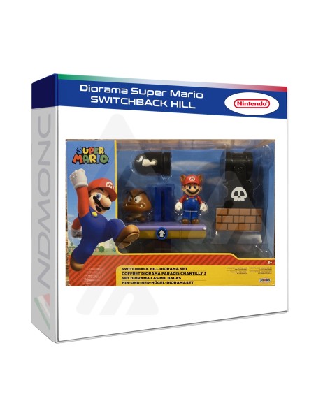 Diorama Super Mario SWITCHBACK HILL personaggi