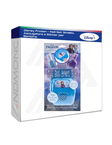 Disney Frozen – Nail Set: Smalto, Asciugatore e Sticker per Bambine