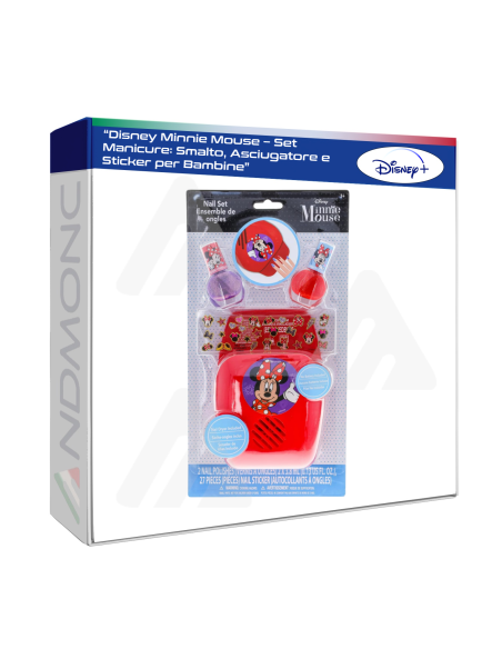Disney Minnie Mouse – Set Manicure: Smalto, Asciugatore e Sticker per Bambine