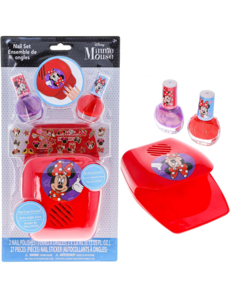 Disney Minnie Mouse – Set Manicure: Smalto, Asciugatore e Sticker per Bambine