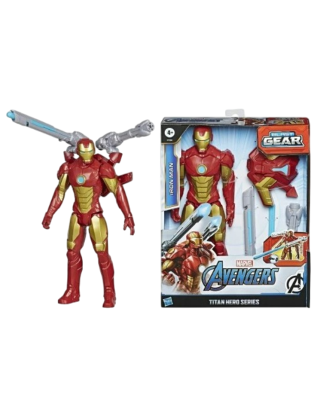 HASBRO IRON MAN + BLAST GEAR LAUNCHER figura grande Marvel Avengers