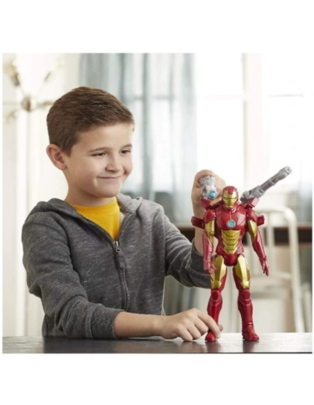 HASBRO IRON MAN + BLAST GEAR LAUNCHER figura grande Marvel Avengers
