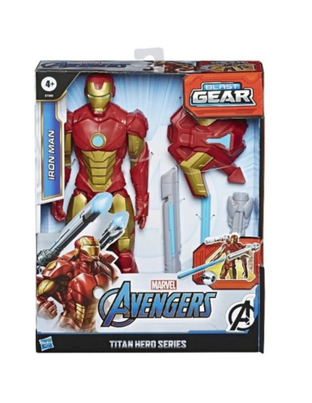 HASBRO IRON MAN + BLAST GEAR LAUNCHER figura grande Marvel Avengers
