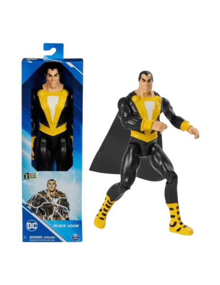 DC Comics, Action Figure di Black Adam con mantello, 12 pollici, facile da mettere in posa