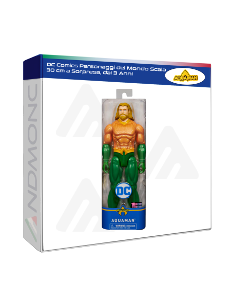 DC Comics Personaggio Aquaman del Mondo Scala 30 cm a Sorpresa, dai 3 Anni