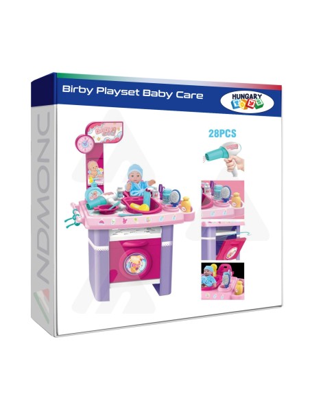 Birby Playset Baby Care “Bagnetto, Acconciatura e Lavanderia” per Bambole