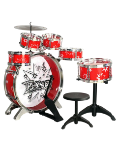 Set batteria grande 6 tamburi + piatto + pedale giocattolo 2
