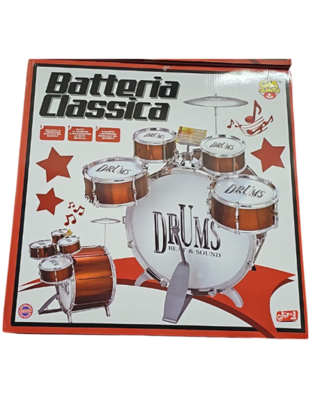 Batteria per Bambini, Giocattoli Batteria Jazz per Bambini 5 tamburi con Sgabello, Strumenti Musicali GIOCATTOLO