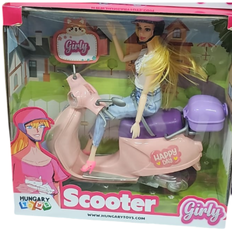 Bambola Girly con lo Scooter - giocattolo