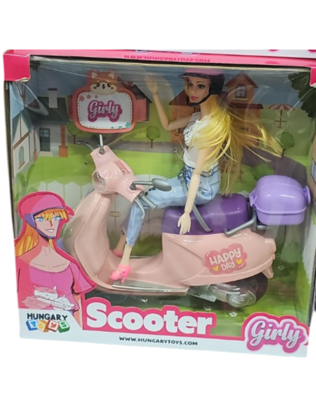 Bambola Girly con lo Scooter - giocattolo