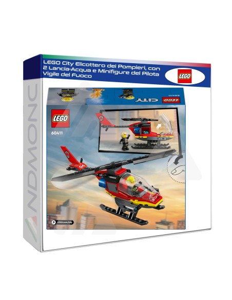 LEGO City Elicottero dei Pompieri, Veicolo Giocattolo da Costruire con 2 Elementi