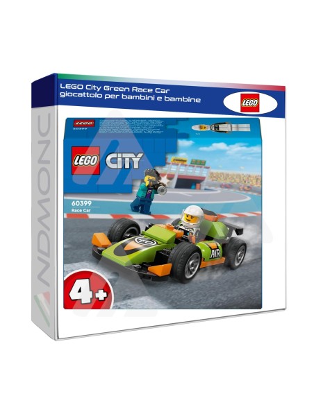 LEGO City Green Race Car giocattolo per bambini e bambine