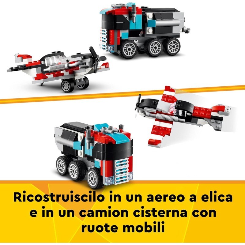 LEGO Creator 3 in 1 Autocarro con Elicottero