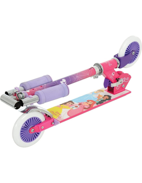 Monopattino per bambini, 2 ruote, da 5 anni, manubrio regolabile in altezza, pieghevole Principesse Disney