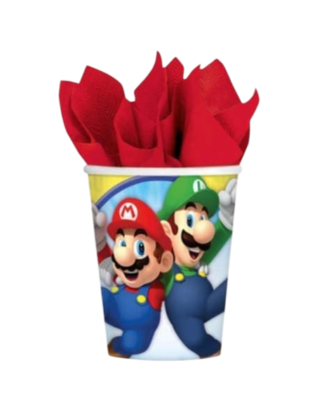 24pz. Bicchieri per festa compleanno bambini Super Mario 266ml