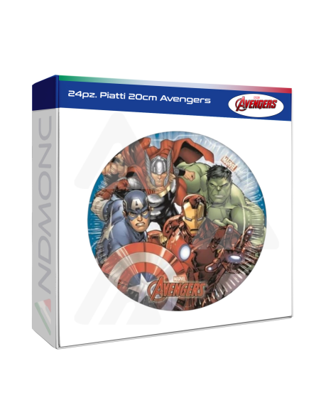 24pz. Piatti 20cm Avengers bambini festa compleanno