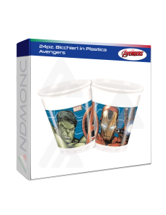 24pz. Bicchieri in Plastica Avengers bambini festa