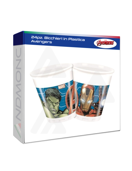 24pz. Bicchieri in Plastica Avengers bambini festa